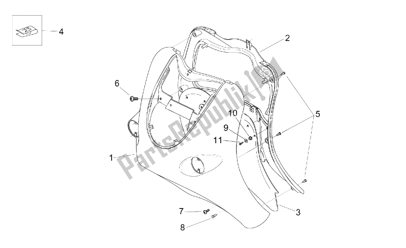 Toutes les pièces pour le Corps Avant - Bouclier du Aprilia Mojito 125 1999