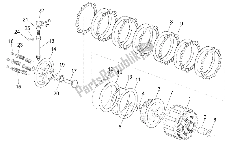 All parts for the Clutch of the Aprilia RS 250 1995