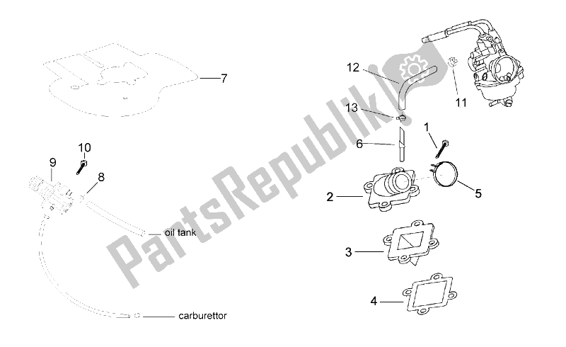 All parts for the Supply - Oil Pump of the Aprilia Scarabeo 50 2T ENG Minarelli 1999