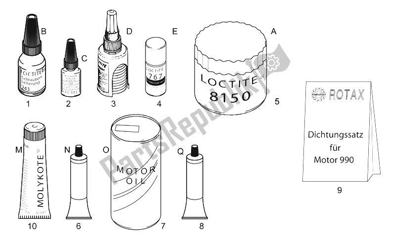 All parts for the Sealing And Lubricating Agents of the Aprilia RSV Mille 1000 1998