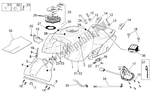 All parts for the Fuel Tank of the Aprilia RSV4 Aprc Factory STD SE 1000 2011