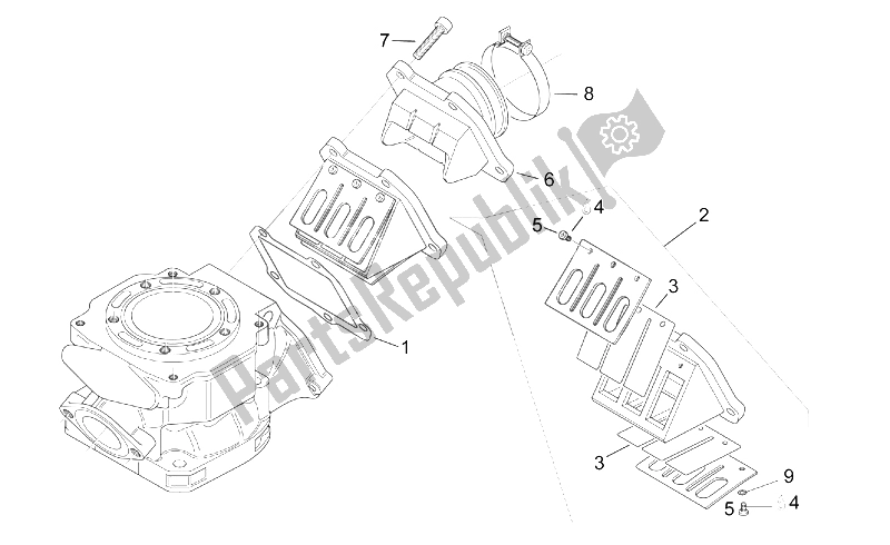 All parts for the Carburettor Flange of the Aprilia MX 125 Supermotard 2004
