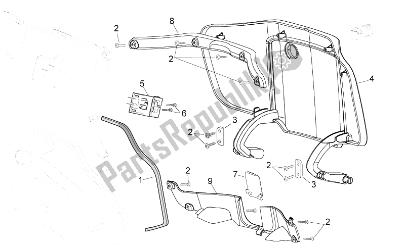 All parts for the Central Body I of the Aprilia Sport City Street 125 4T 4V E3 2012