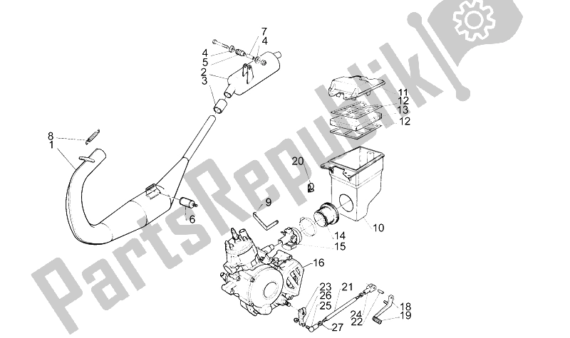 Todas as partes de Unidade De Exaustão do Aprilia RS 50 1993