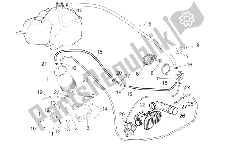 Toutes les pièces pour le Système De Récupération De Vapeur De Carburant du Aprilia Sport City 125 200 250 E3 2006