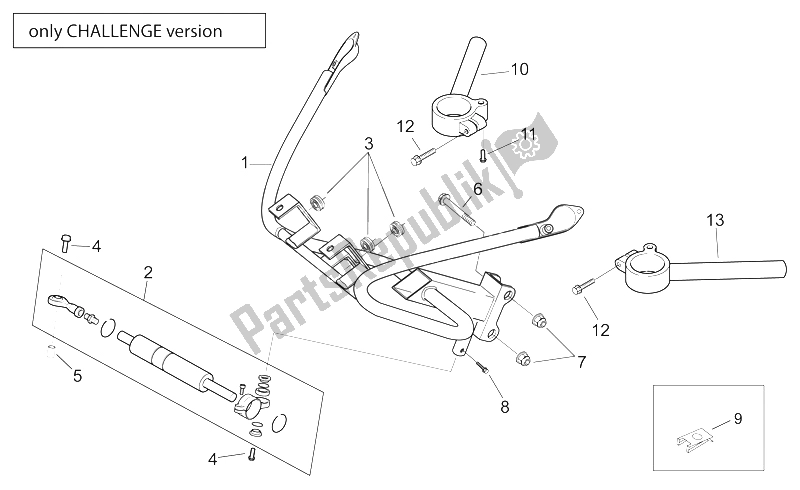 All parts for the Fairing Bow - Challenge Vers. Of the Aprilia RS 250 1998