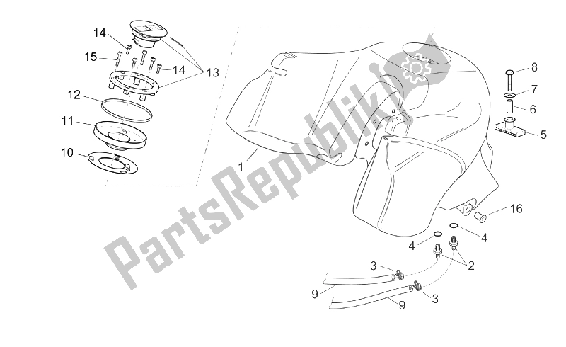 Tutte le parti per il Serbatoio Di Carburante del Aprilia Pegaso 650 IE 2001