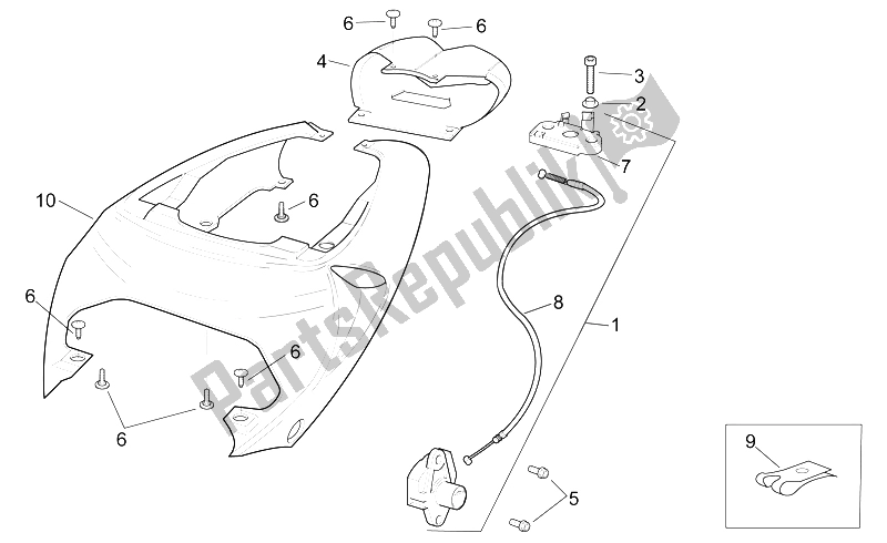 Todas as partes de Corpo Traseiro - Carenagem Traseira do Aprilia RSV Mille SP 1000 1999