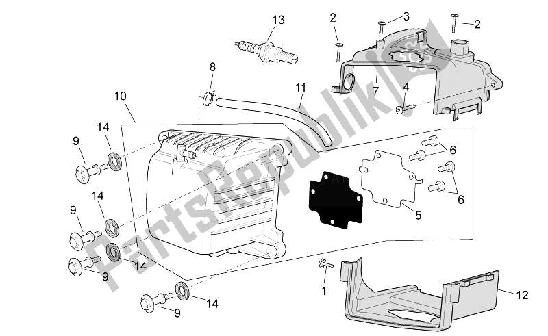 Toutes les pièces pour le Couverture De Tête du Aprilia Scarabeo 100 4T E3 NET 2009