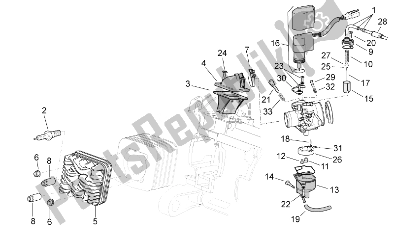 Wszystkie części do G? Owica Cylindra / Ga? Nik Aprilia Scarabeo 50 2T 2014