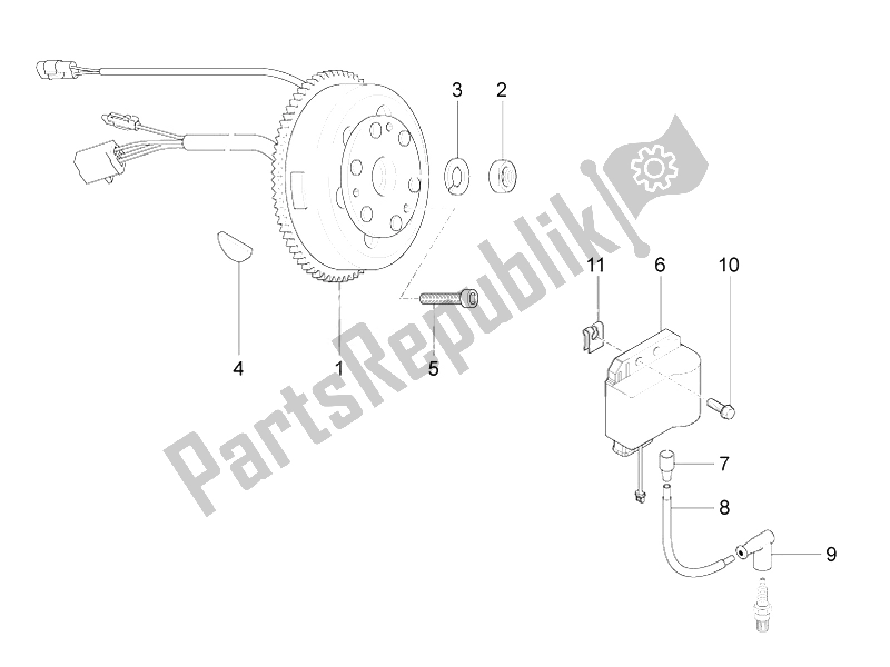 Toutes les pièces pour le Unité Magnéto Assy / Allumage Cdi du Aprilia RS4 50 2T 2011