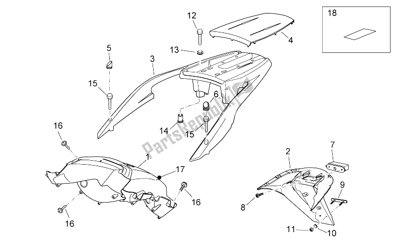 All parts for the Rear Body Ii of the Aprilia Atlantic 300 2010