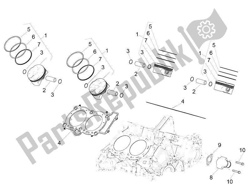 Toutes les pièces pour le Cylindre - Piston du Aprilia RSV4 Racing Factory L E 1000 2015