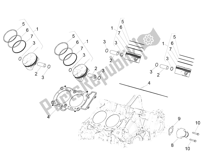 Todas las partes para Cilindro - Pistón de Aprilia RSV4 Racing Factory L E 1000 2015