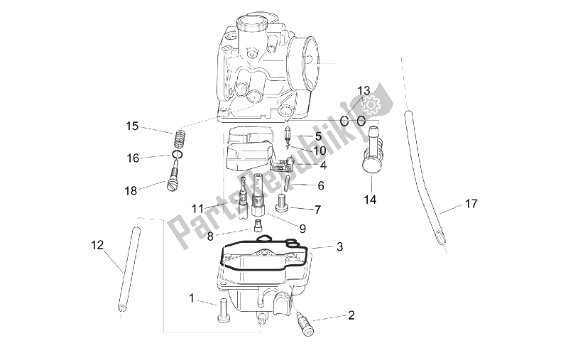 All parts for the Carburettor Ii of the Aprilia Mojito Custom 50 2T ENG Aprilia 1999