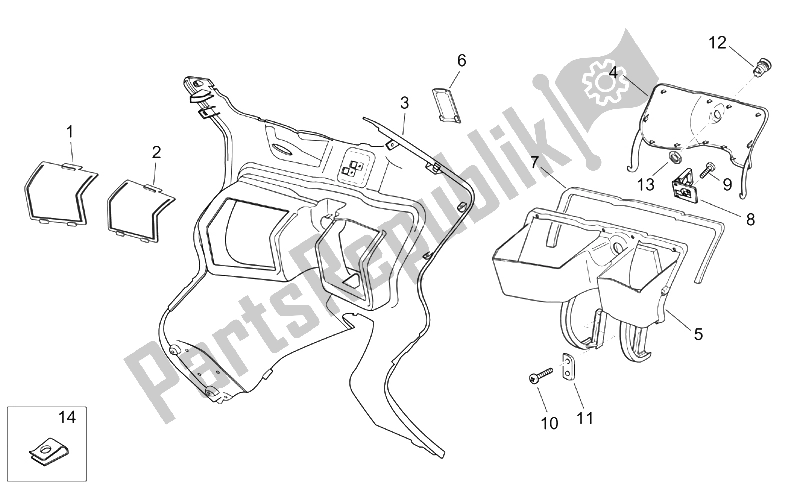 All parts for the Front Body Ii of the Aprilia Atlantic 125 200 250 2003