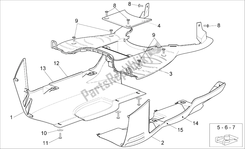 Todas las partes para Cuerpo Central Ii de Aprilia Sport City Street 125 4T 4V E3 2012