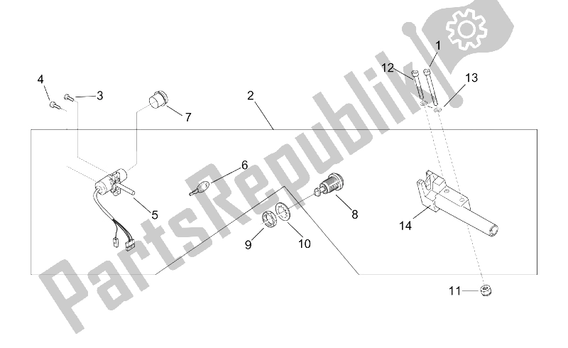 Todas as partes de Kit De Ferragens De Bloqueio do Aprilia Scarabeo 100 2T ENG Yamaha 2000