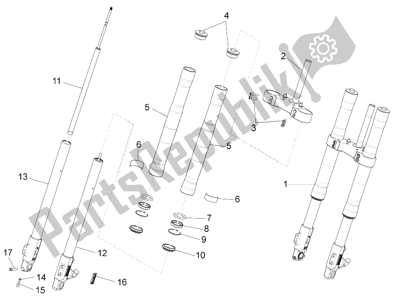 Todas las partes para Tenedor Delantero Paioli de Aprilia RS4 50 2T 2011