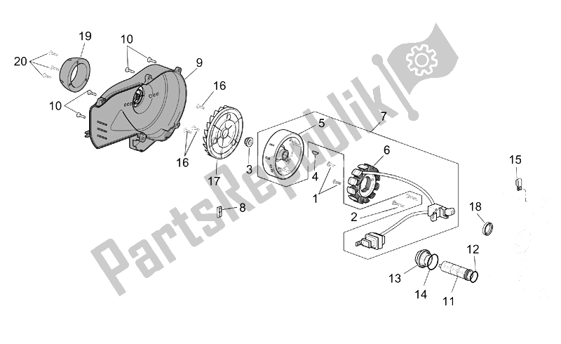 Toutes les pièces pour le Cdi Magneto Assy du Aprilia Scarabeo 100 4T E2 2001