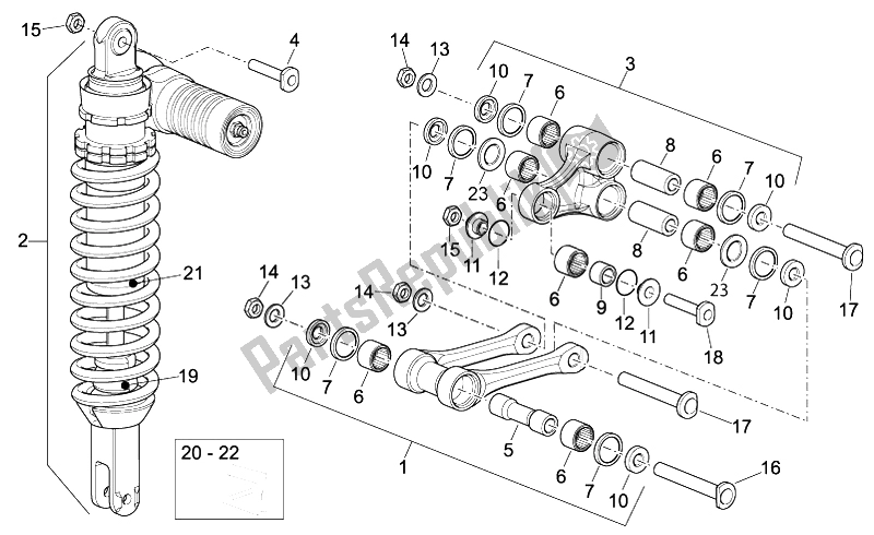 Toutes les pièces pour le Amortisseur Arrière du Aprilia RXV 450 550 2009