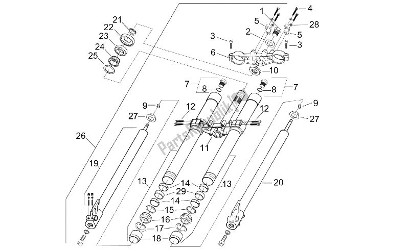 Toutes les pièces pour le Fourche Avant du Aprilia RX 50 2003