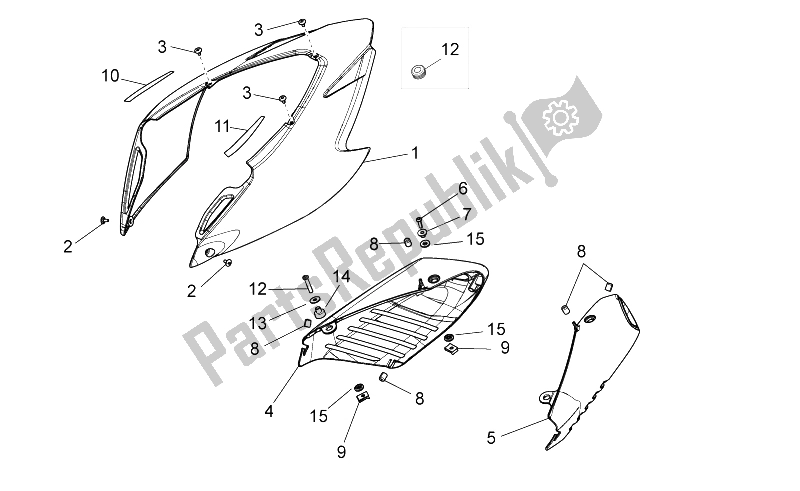 Toutes les pièces pour le Carrosserie Arrière Ii du Aprilia Dorsoduro 750 ABS USA 2015