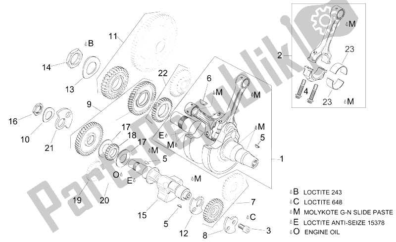 All parts for the Crankshaft I of the Aprilia ETV 1000 Capo Nord 2004