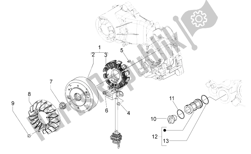 All parts for the Cdi Magneto Assy of the Aprilia Scarabeo 50 4T 4V 2014