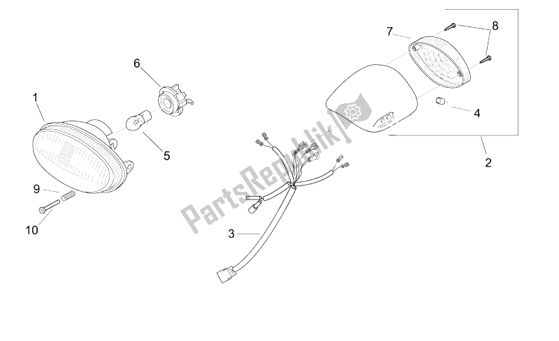 Tutte le parti per il Luci del Aprilia Scarabeo 50 2T E2 ENG Piaggio 2005