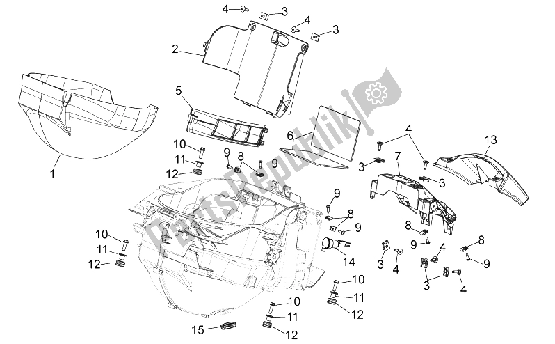 All parts for the Central Body Ii of the Aprilia NA 850 Mana GT 2009