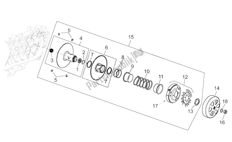 Toutes les pièces pour le Embrayage du Aprilia Scarabeo 300 Light E3 2009