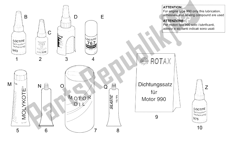 All parts for the Sealing And Lubricating Agents of the Aprilia ETV 1000 Capo Nord 2004