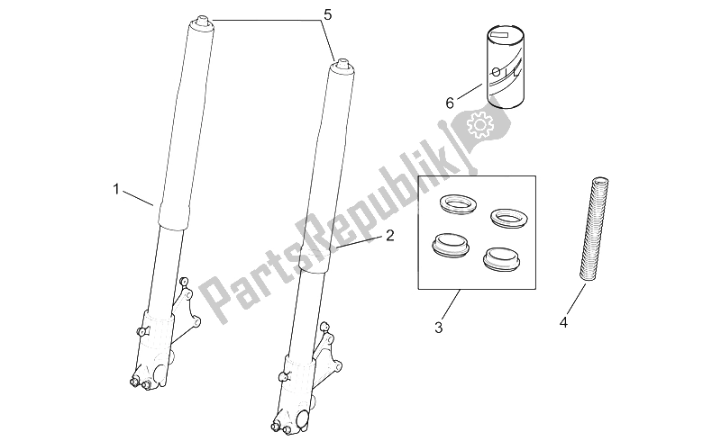 Todas as partes de Garfo Dianteiro do Aprilia RSV Mille SP 1000 1999