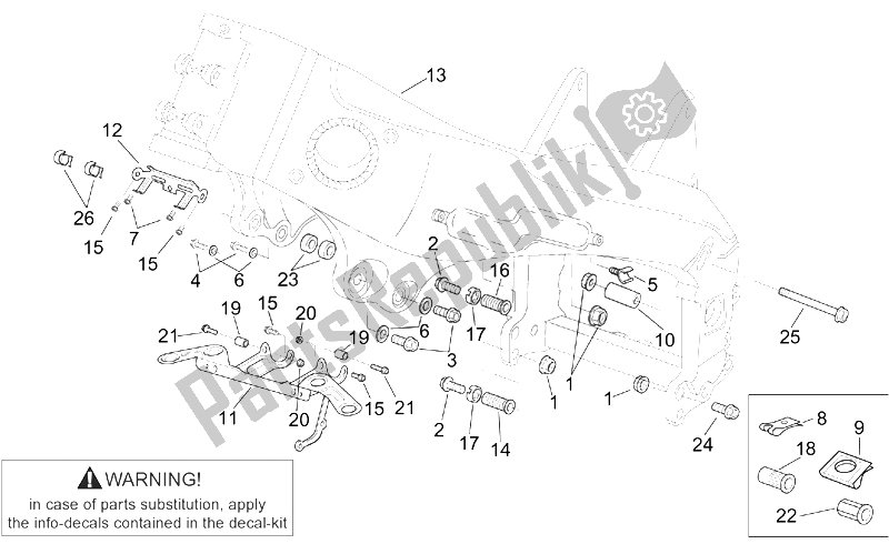 All parts for the Frame Iii of the Aprilia RSV Mille 1000 2001