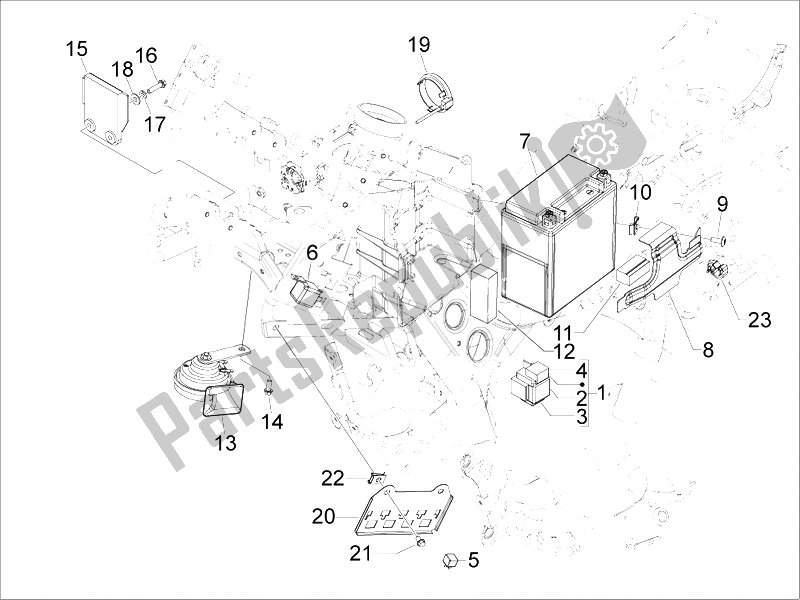 Todas as partes de Interruptores De Controle Remoto - Bateria - Buzina do Aprilia SRV 850 4T 8V E3 2012