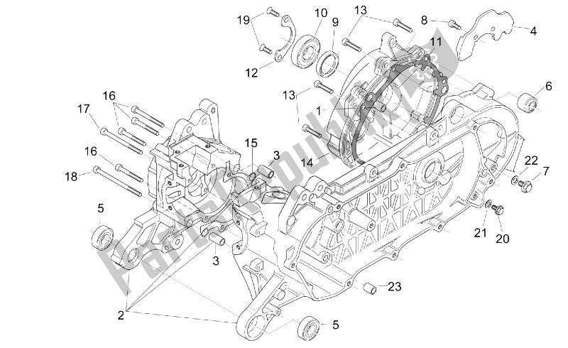 Alle Teile für das Kurbelgehäuse des Aprilia SR 50 H2O NEW DI Tech 2004