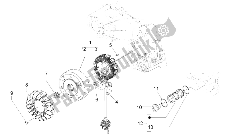 Alle onderdelen voor de Cdi Magneto Assy van de Aprilia Scarabeo 50 4T 4V NET 2009