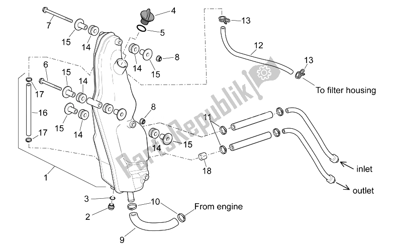 Alle Teile für das Öltank des Aprilia RXV SXV 450 550 VDB Merriman 2008