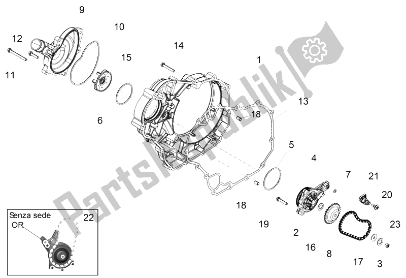 Tutte le parti per il Pompa Dell'acqua Ii del Aprilia Shiver 750 PA 2015