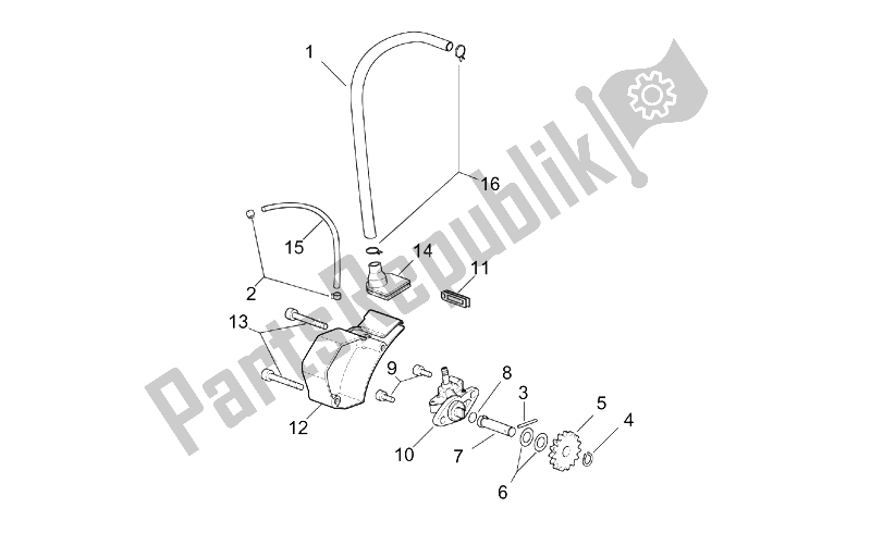 Tutte le parti per il Pompa Dell'olio del Aprilia RX 50 Racing 2003