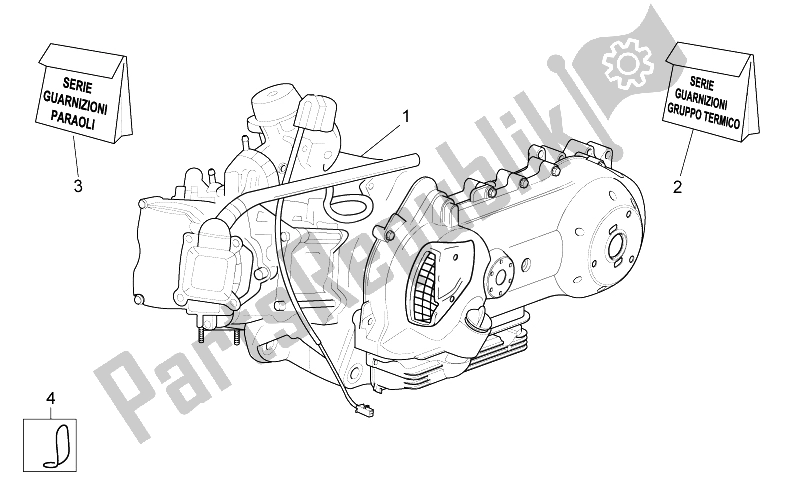 All parts for the Engine of the Aprilia Sport City Cube 125 200 Carb E3 2008