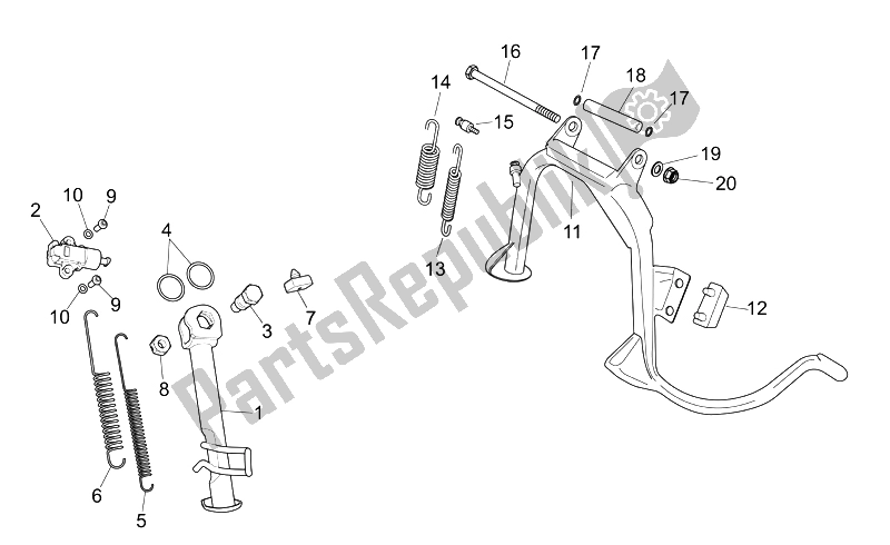 Todas las partes para Stands de Aprilia Scarabeo 250 Light E3 2006