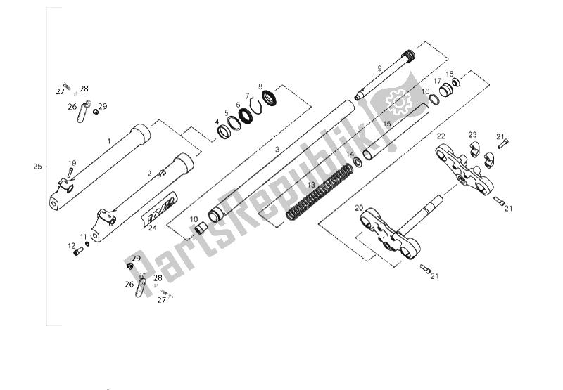 Alle Teile für das Vordergabel des Aprilia SX 50 Limited Edition 2014