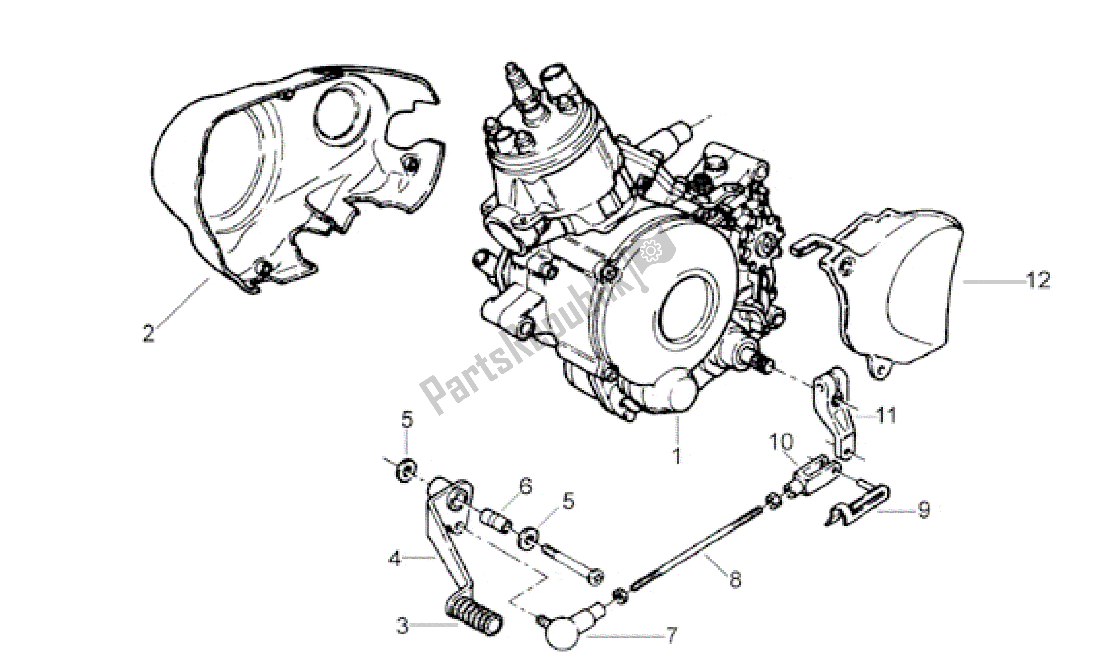 All parts for the Engine Ii of the Aprilia Minarelli 50 1991 - 2000