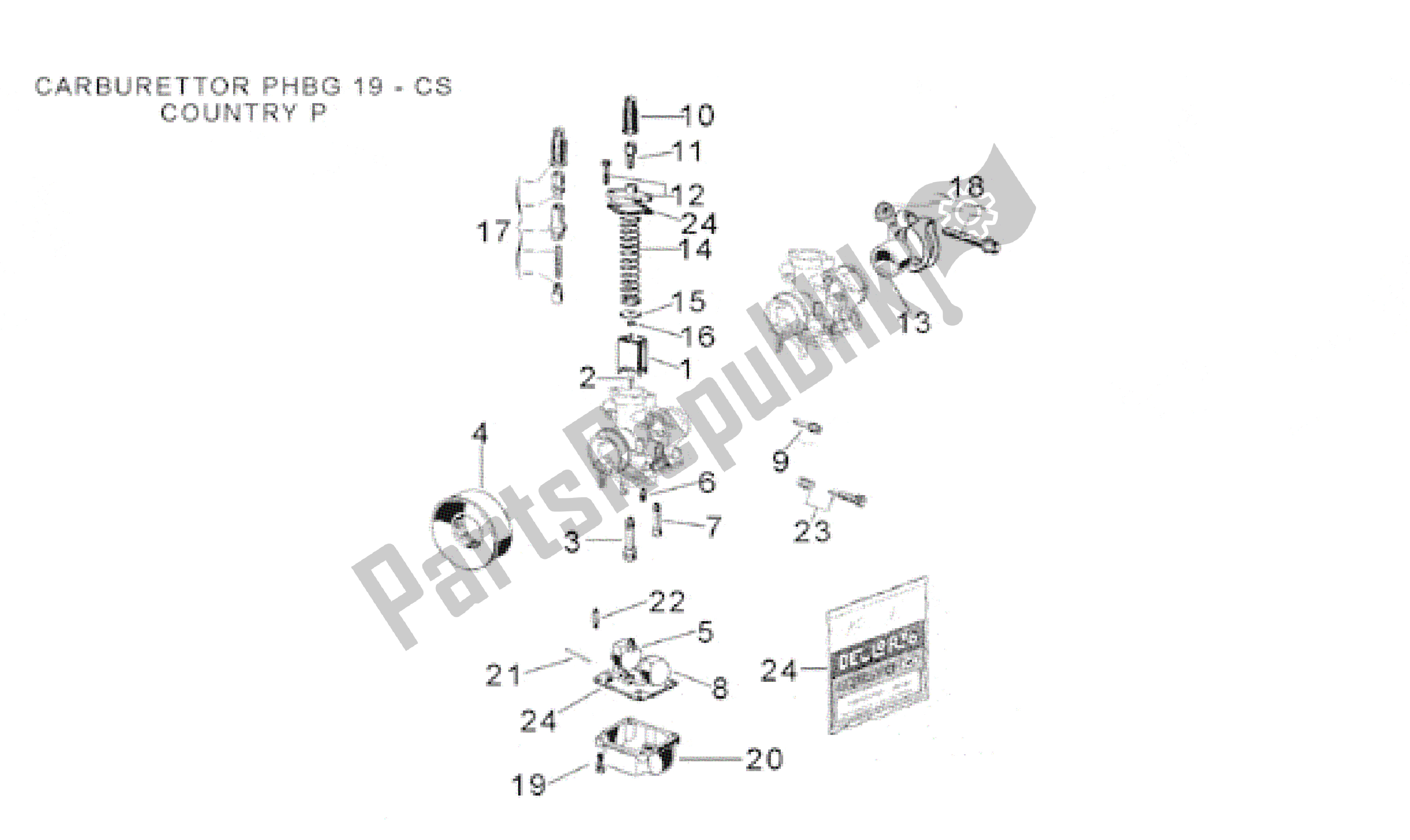 Tutte le parti per il Carburatore Iii del Aprilia Minarelli 50 1991 - 2000