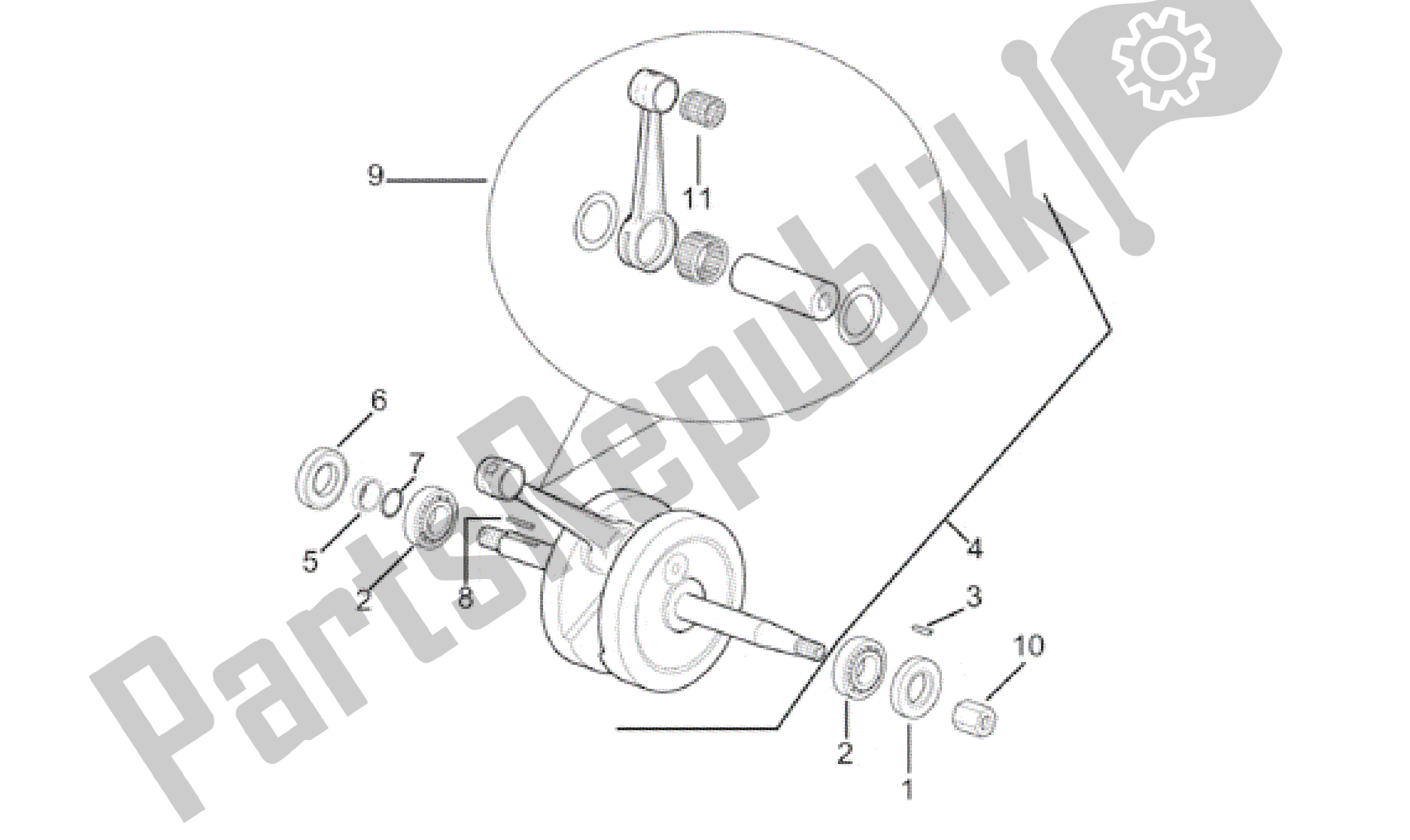 Toutes les pièces pour le Arbre De Transmission du Aprilia Minarelli 50 1991 - 2000