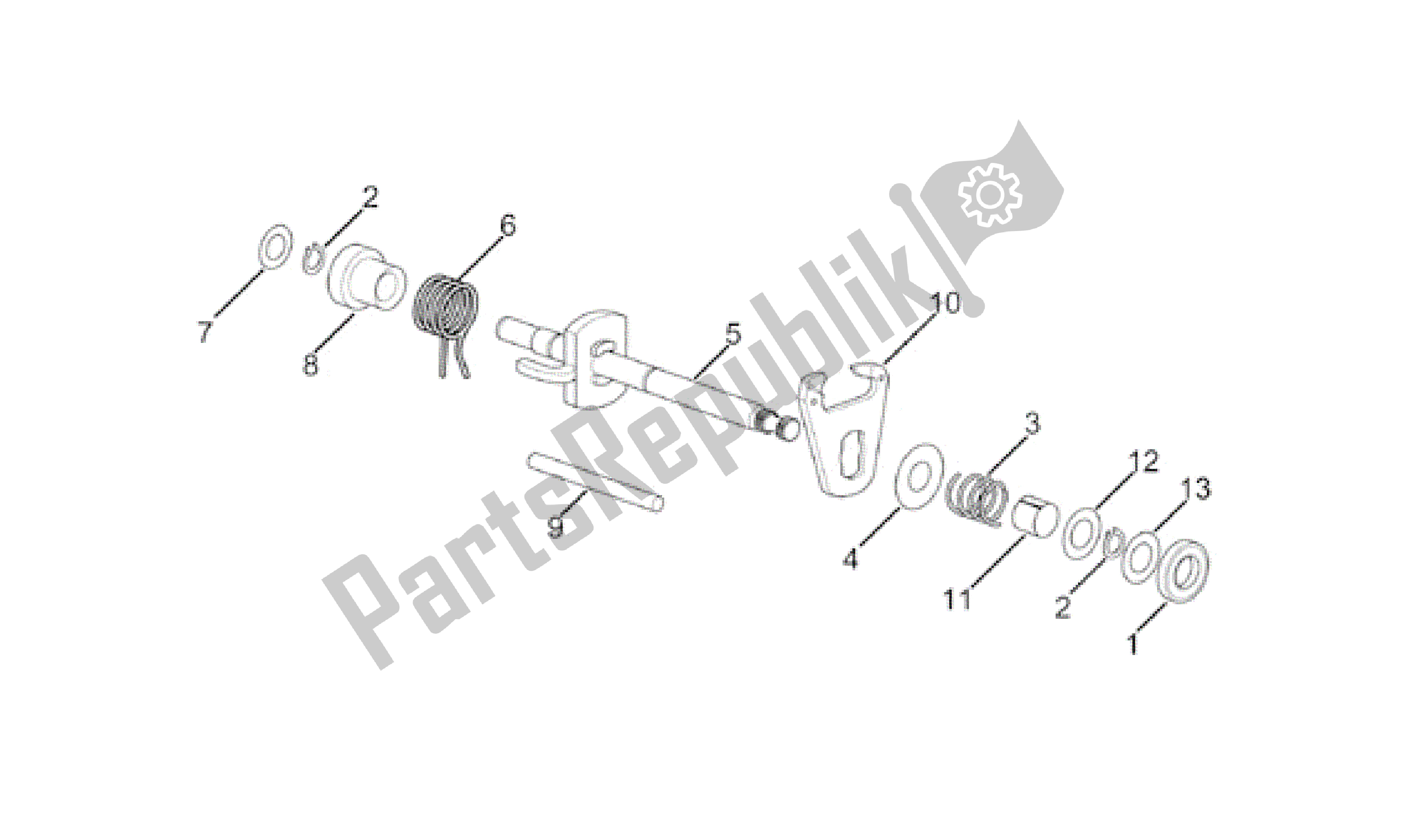 Todas las partes para Selector De Caja De Cambios de Aprilia Minarelli 50 1991 - 2000