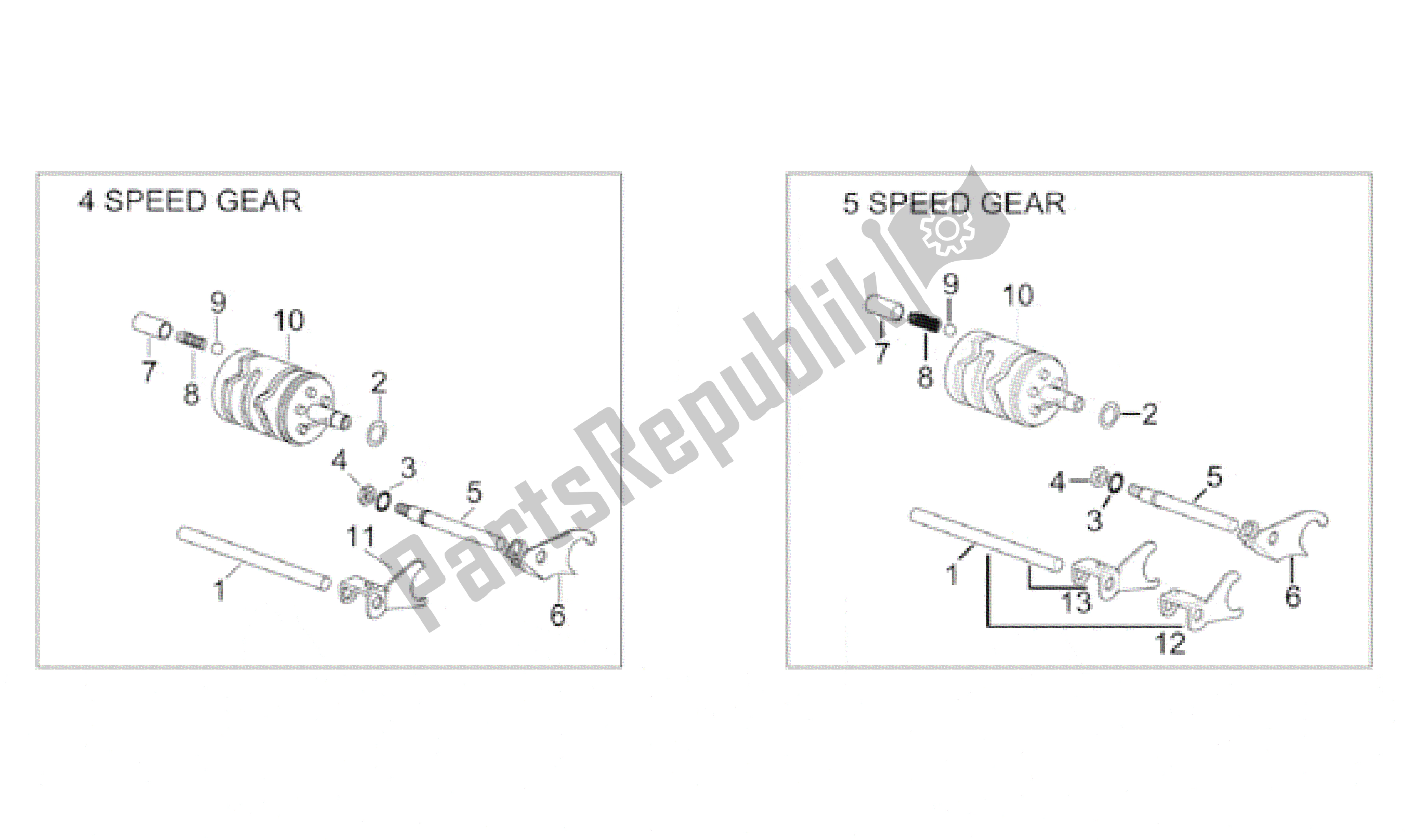 Toutes les pièces pour le Came De Changement du Aprilia Minarelli 50 1991 - 2000