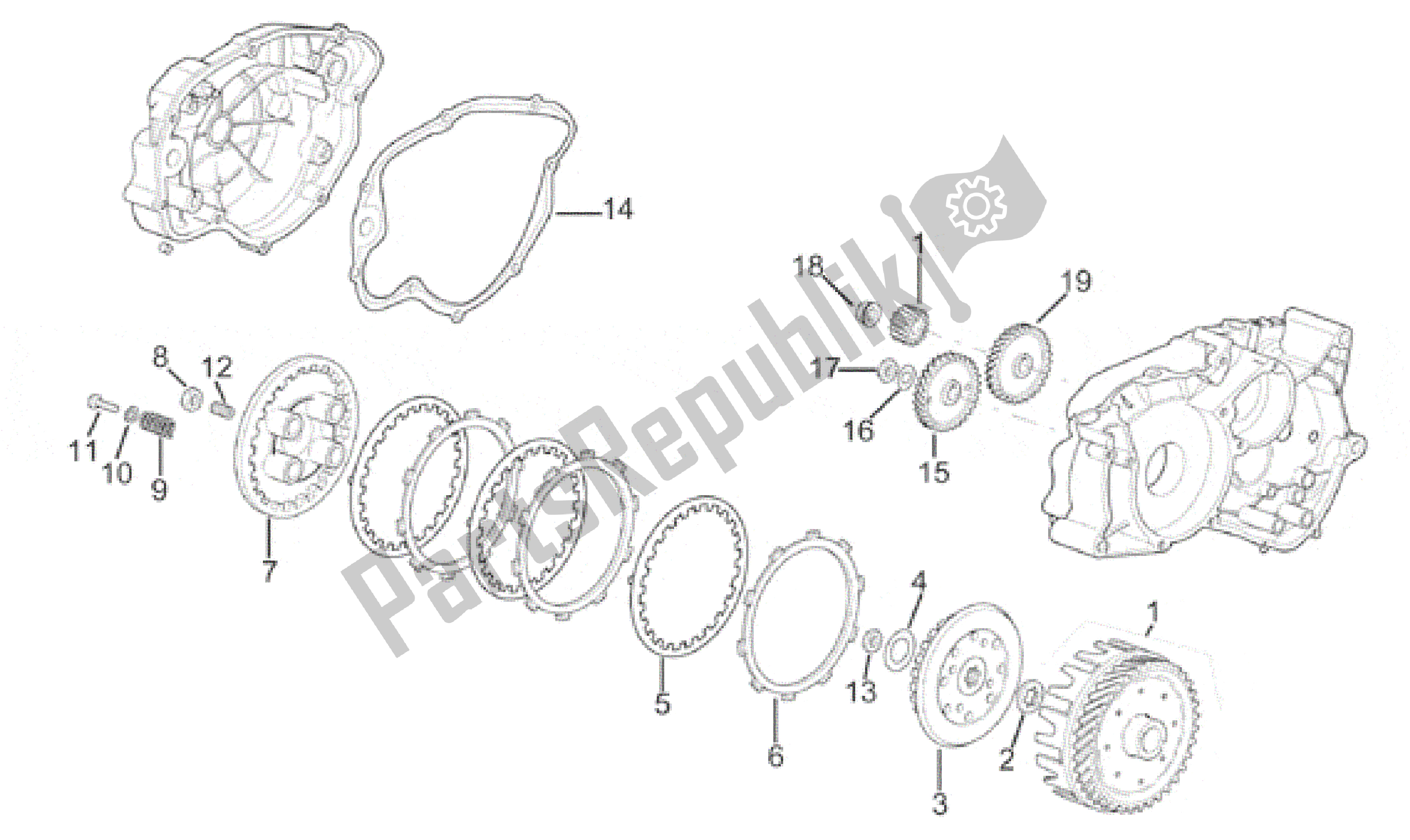 Toutes les pièces pour le Embrayage du Aprilia Minarelli 50 1991 - 2000